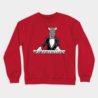 Pianist Who has been turned into a tapir With Red Background Crewneck Sweatshirt